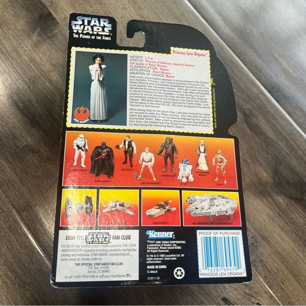 1995 Kenner Star Wars POTF Red Card Princess Leia Organa 3.75